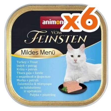 Animonda 083864 Vom Feinsten Hindi Etli ve Alabalıklı Kedi Yaş Maması 100 Gr x 6 Adet