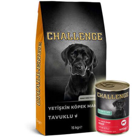 Challenge Tavuk Etli Yetişkin Köpek Maması 15 Kg + 5 Adet Challenge 400 Gr Konserve