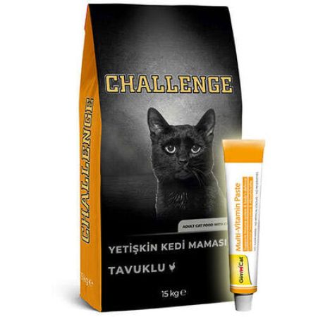 Challenge Tavuk Etli Yetişkin Kedi Maması 15 Kg + Gimcat 20 Gr Multivitamin Paste