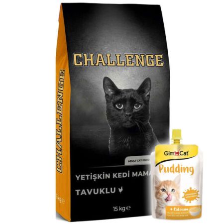 Challenge Tavuk Etli Yetişkin Kedi Maması 15 Kg + Gimcat Kedi Pudingi 150 Gr