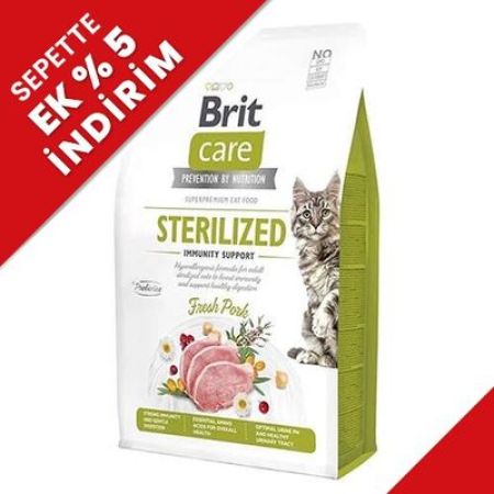 Brit Care Tahılsız Domuz Bağışıklık Destekleyici Kısırlaştırılmış Kedi Maması 2 Kg