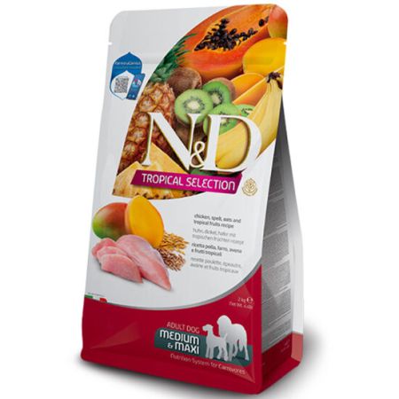 ND Tropical Selection Tavuk ve Meyveli Orta ve Büyük Irk Köpek Maması 2 Kg 