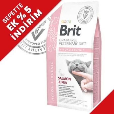 Brit Veterinary Diets Hypoallergenic Tahılsız Somonlu Kedi Maması 5 Kg