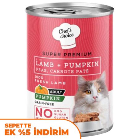 Chefs Choice Pate Kuzu Etli ve Sebzeli Ezme Kedi Yaş Maması 400 Gr