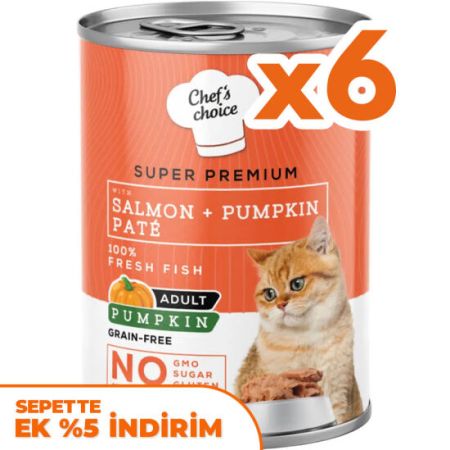 Chefs Choice Pate Somonlu ve Sebzeli Ezme Kedi Yaş Maması 400 Gr x 6 Adet