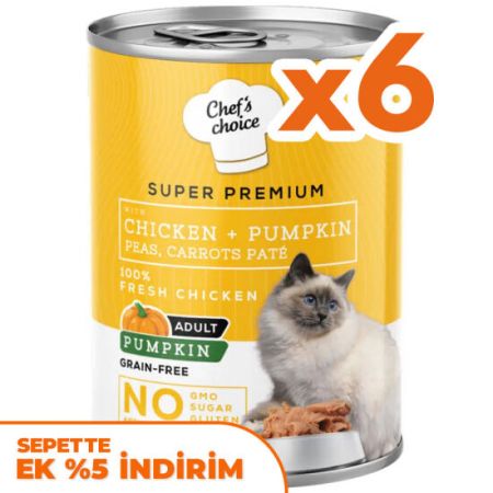 Chefs Choice Pate Tavuklu ve Sebzeli Ezme Kedi Yaş Maması 400 Gr x 6 Adet