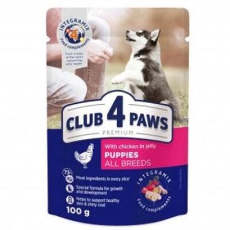 Club4Paws Puppy Pouch Tavuk Etli Yavru Köpek Yaş Maması 100 Gr