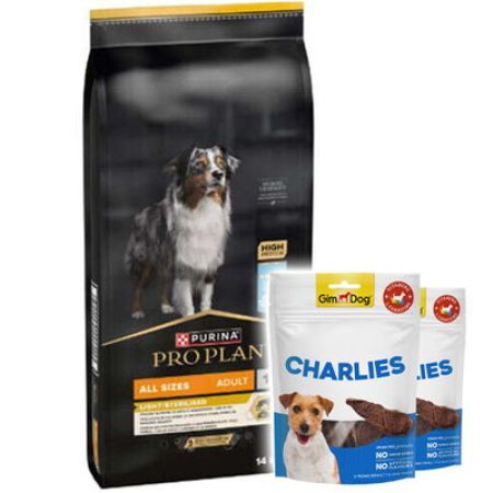 Pro Plan Light Sterilised Balıklı Kısırlaştırılmış Köpek Maması 14 Kg + 2 Adet Gimdog 70 Gr Köpek Ödülü