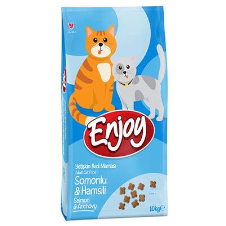 Enjoy Somonlu ve Hamsili Kedi Maması 10 Kg