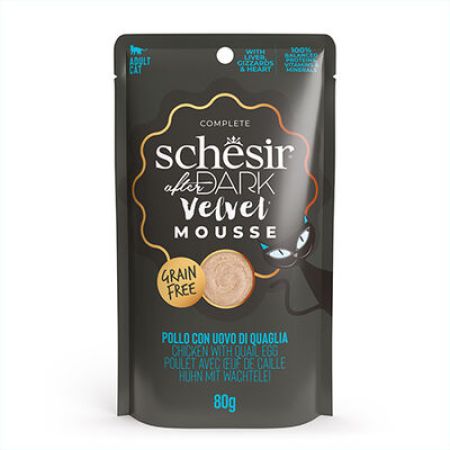 Schesir After Dark Velvet Mousse Tavuk ve Bıldırcın Yumurtalı Kedi Yaş Maması 80 Gr