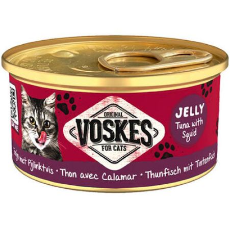 Voskes Ton Balıklı ve Kalamar Jelly Kedi Yaş Konservesi  85 Gr