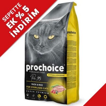 Pro Choice Pro35 Tavuk ve Ördek Kısırlaştırılmış Kedi Maması 2 Kg + 2 Adet Bestpet 85 Gr Konserve