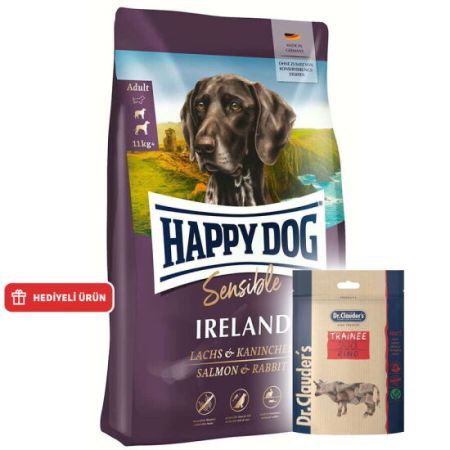 Happy Dog Ireland Somon ve Tavşanlı Köpek Maması 4 Kg + Dr. Clauders Biftekli Ödül Küpleri 80 Gr