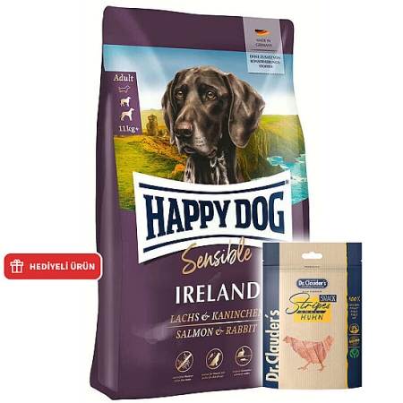 Happy Dog Ireland Somon ve Tavşanlı Köpek Maması 4 Kg + Dr. Clauders Ödül 80 Gr