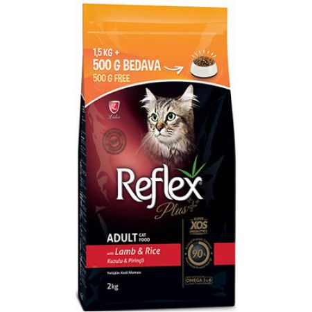 Reflex Plus Lamb Kuzu Etli Kedi Maması 1,5 Kg + 500 Gr