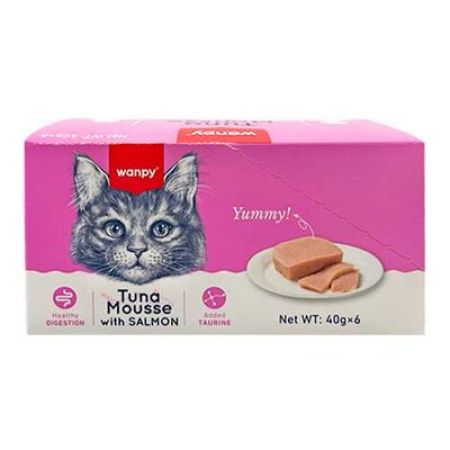 Wanpy Alutray Box Ton Balıklı ve Somonlu Kedi Yaş Maması 40 Gr x 6 Adet (Toplam: 240 Gr)