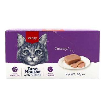 Wanpy Alutray Box Ton Balıklı ve Karidesli Kedi Yaş Maması 40 Gr x 6 Adet (Toplam: 240 Gr)