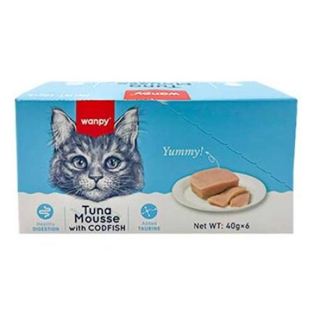 Wanpy Alutray  Box Ton ve Morina Balıklı Kedi Yaş Maması 40 Gr x 6 Adet (Toplam: 240 Gr)