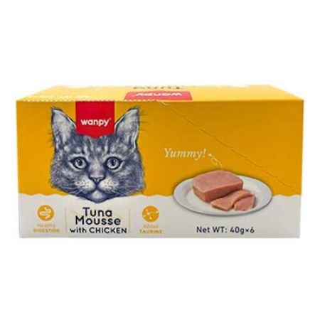 Wanpy Alutray Box Ton ve Tavuk Etli Kedi Yaş Maması 40 Gr x 6 Adet (Toplam: 240 Gr)