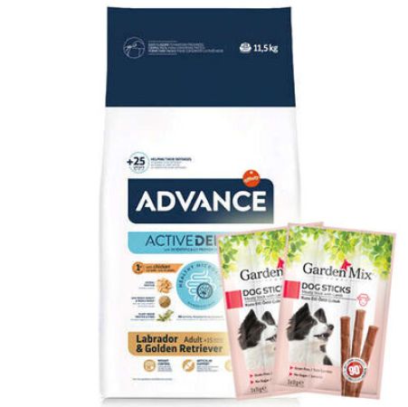Advance Labrador Golden Retriever Irk Köpek Maması 11,5 Kg + 10 Adet Garden Mix Stick Köpek Ödülü