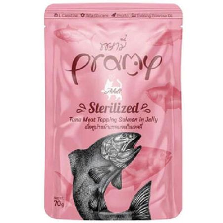 Pramy Cat Sterilized Ton Balıklı ve Somonlu Kısırlaştırılmış Kedi Yaş Maması 70 Gr