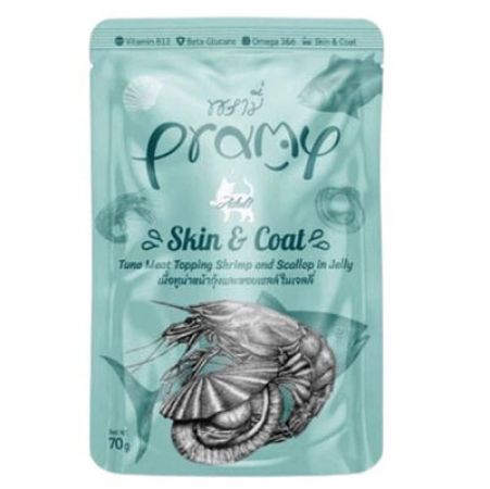 Pramy Skin Coat Ton Balıklı Karides Jöleli Kedi Yaş Maması 70 Gr