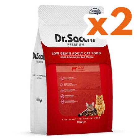 Dr. Sacchi Beef Biftekli Kedi Maması 1 Kg x 2 Adet