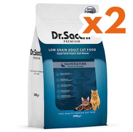 Dr. Sacchi Sensitive Somon ve Ton Balıklı Kedi Maması 1 Kg x 2 Adet