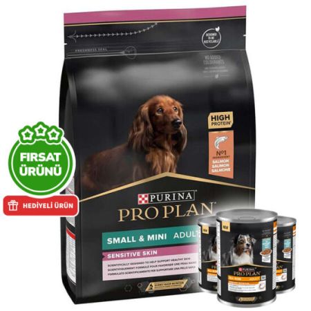 Pro Plan Somonlu Küçük Irk Köpek Maması 7 Kg + 3 Adet Köpek Konservesi 400 Gr