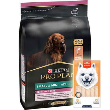 Pro Plan Somonlu Küçük Irk Köpek Maması 7 Kg + Wanpy Creamy Treat 5x14 Gr
