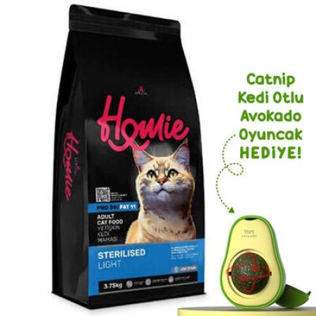 Homie Pro30 Düşük Tahıllı Kısırlaştırılmış Kedi Maması 3,75 Kg + Avokado Kedi Oyuncağı