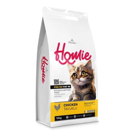 Homie Kitten Pro38 Düşük Tahıllı Tavuklu Yavru ve Anne Kedi Maması 12 Kg + Elekli Paspas