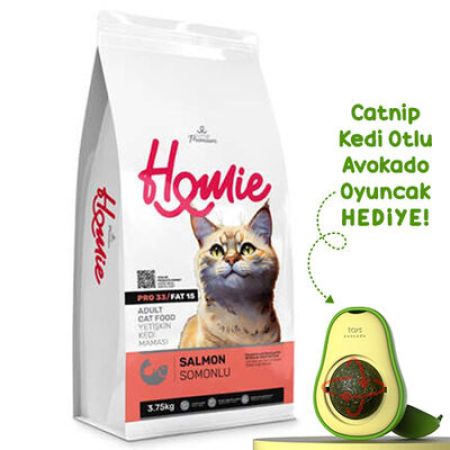 Homie Pro33 Somonlu Yetişkin Kedi Maması 3,75 Kg + Avokado Kedi Oyuncağı