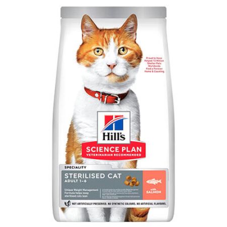 Hills Sterilised Kısırlaştırılmış Somonlu Kedi Maması 10 Kg + Schesir Stix Krema Kedi Ödülü