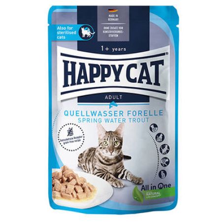 Happy Cat Meat in Sauce Sterilised Alabalıklı Kısırlaştırılmış Kedi Yaş Maması 85 Gr