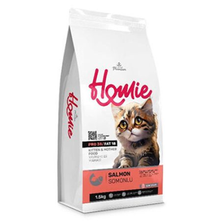 Homie Kitten Pro38 Düşük Tahıllı Somonlu Yavru ve Anne Kedi Maması 1,5 Kg