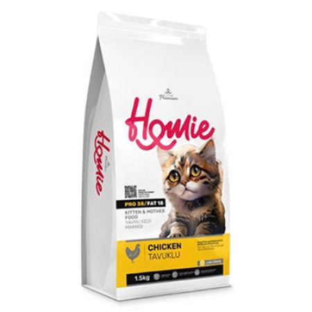 Homie Kitten Pro38 Düşük Tahıllı Tavuklu Yavru ve Anne Kedi Maması 1,5 Kg