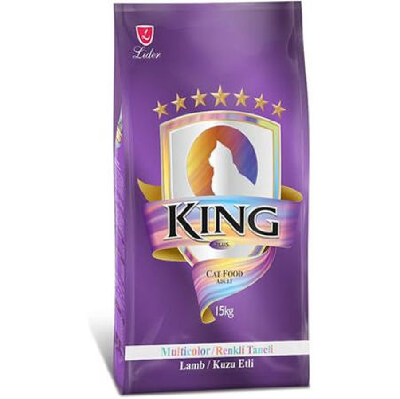 King Multi Color Renkli Taneli Kuzu Etli Kedi Maması 15 Kg