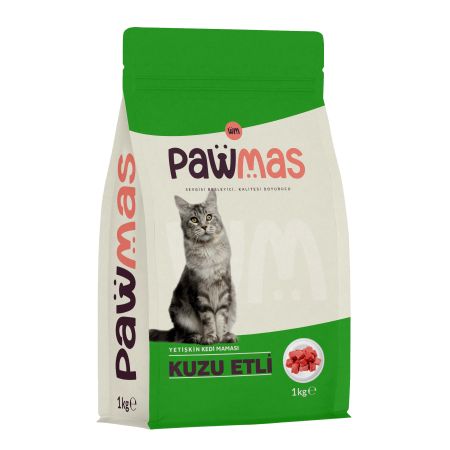 Pawmas Kuzu Etli Yetişkin Kedi Maması 1 kg