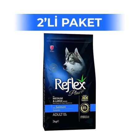 Reflex Plus Orta ve Büyük Irk Somonlu Yetişkin Köpek Maması 3 kg 2 Adet