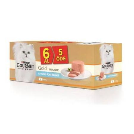 Gourmet Gold Kıyılmış Ton Balıklı Yetişkin Kedi Konservesi 6 Al 5 Öde 85gr