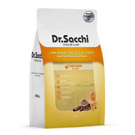 Dr.Sacchi Premium Düşük Tahıllı Tavuklu Yetişkin Kedi Maması 1 Kg