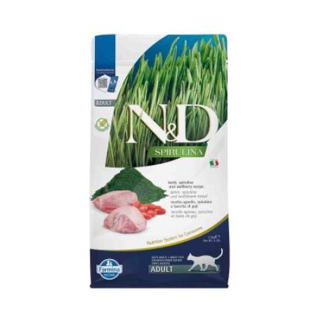 N&D Spirulina Tavkiyeli Kuzulu Yetişkin Kedi Maması 1,5kg