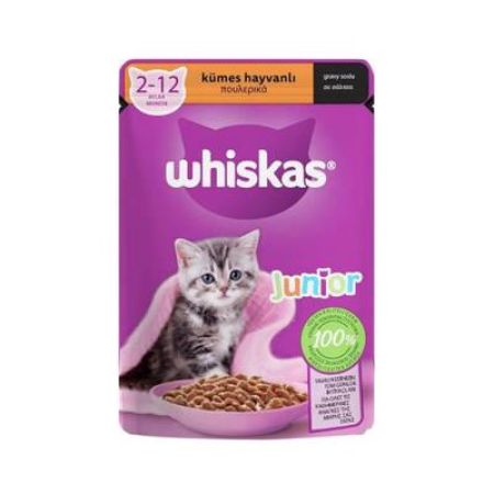 Whiskas Junior Kümes Hayvanlı Yavru Kedi Konserve Maması 85 gr x 28 Adet