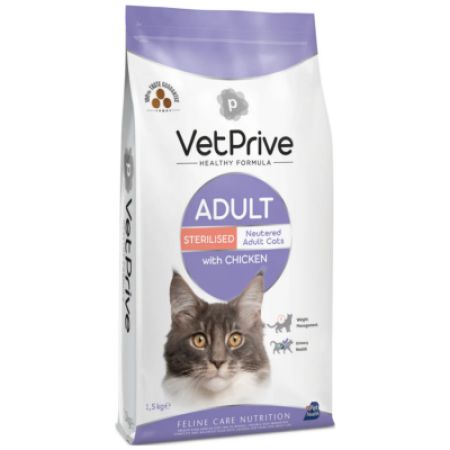 VetPrive Sterilised Tavuklu Kısırlaştırılmış Kedi Maması 1.5 Kg