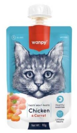 Wanpy Taze Tavuklu ve Havuçlu  Kedi Et Ezmesi 90 gr