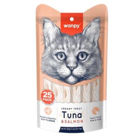 Wanpy Ton Balıklı & Somon Sıvı Krema Kedi Ödülü 14 gr X 25 Adet