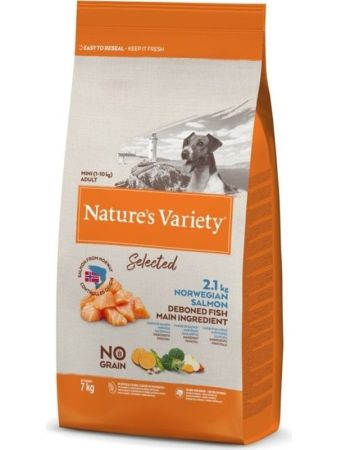 Nature's Variety Dog No Selected Mını Adult Norw. Salmon 7kg