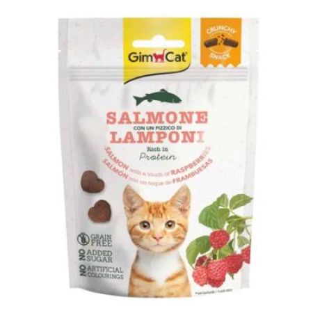 Gimcat Somonlu ve Ahududulu Tahılsız Şekersiz Çıtır Kedi Ödül Maması 60gr