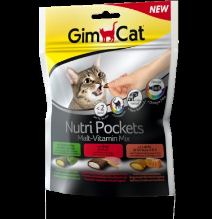 Gimcat Nutripockets Kedi Ödülü Malt ve Multivitamin 150 gr